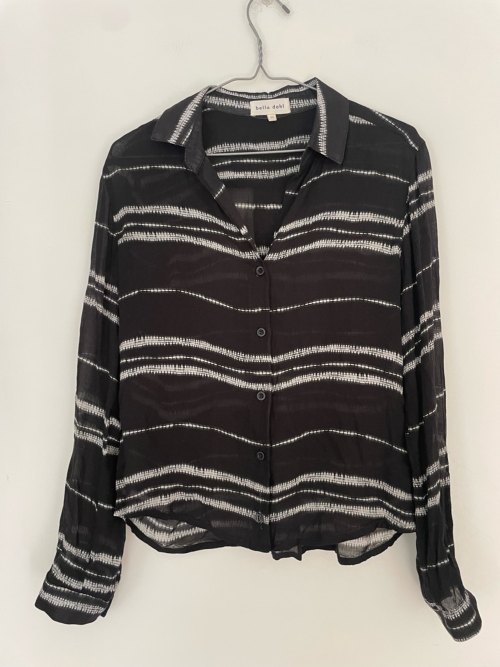Bella Dahl Black and White Striped Button-Down Shirt